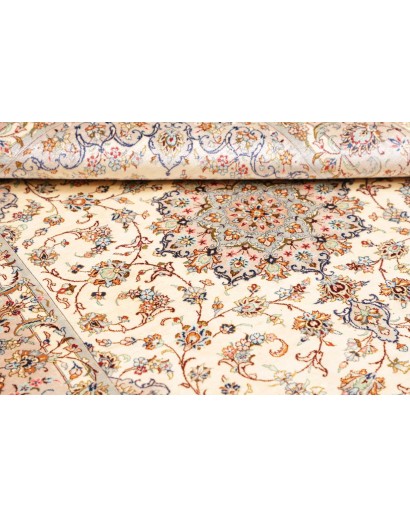 Tappeto Ghom seta Persia giallo marrone 100x150