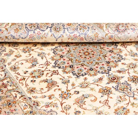 Tappeto Ghom seta Persia giallo marrone 100x150