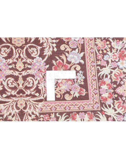 Tappeto Ghom seta Persia marrone azzurro 80x120