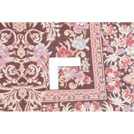 Tappeto Ghom seta Persia marrone azzurro 80x120