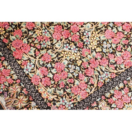 Tappeto Ghom seta Persia marrone 78x119