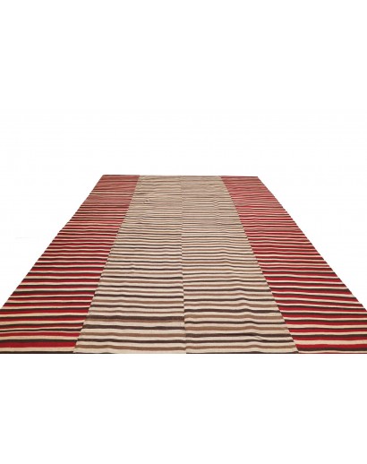 Tappeto Kilim Mazandaran Vintage Persia marrone giallo 263x382