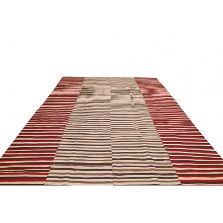 Tappeto Kilim Mazandaran Vintage Persia marrone giallo 263x382