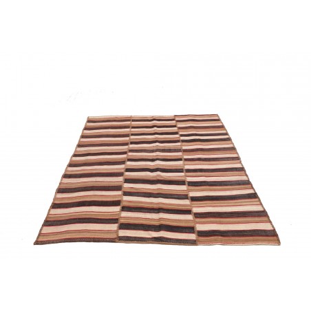 Tappeto Kilim Mazandaran Vintage Persia marrone grigio 143x186