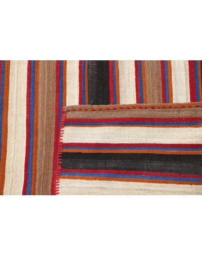 Tappeto Kilim Mazandaran Vintage Persia rosso bianco 194x392