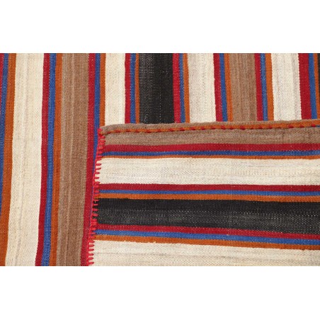 Tappeto Kilim Mazandaran Vintage Persia rosso bianco 194x392