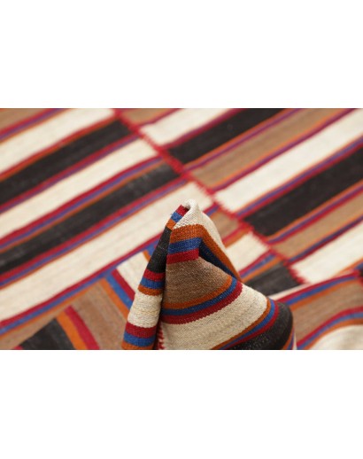 Tappeto Kilim Mazandaran Vintage Persia rosso bianco 194x392