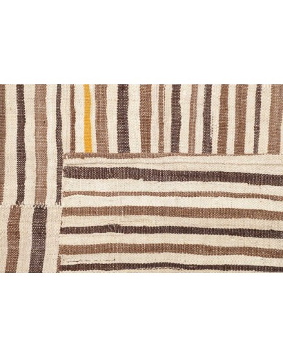 Tappeto Kilim Mazandaran Vintage Persia giallo azzurro 206x395