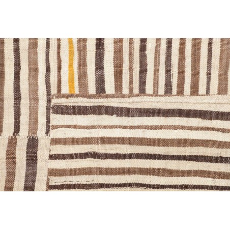 Tappeto Kilim Mazandaran Vintage Persia giallo azzurro 206x395