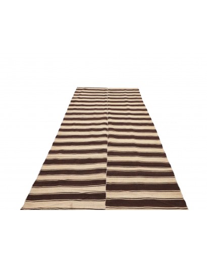 Tappeto Kilim Mazandaran Vintage Persia grigio verde 147x328
