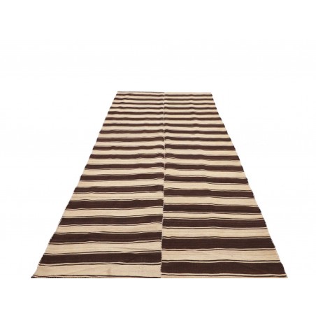 Tappeto Kilim Mazandaran Vintage Persia grigio verde 147x328