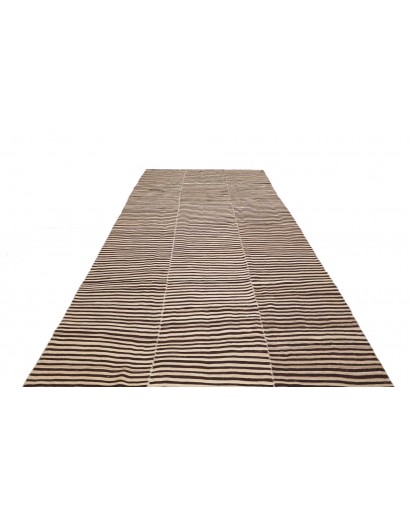 Tappeto Kilim Mazandaran Vintage Persia giallo grigio 208x411
