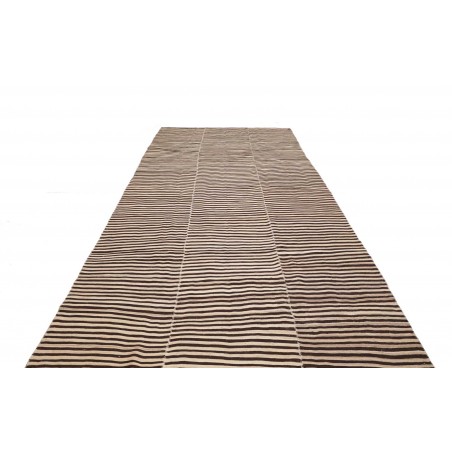 Tappeto Kilim Mazandaran Vintage Persia giallo grigio 208x411