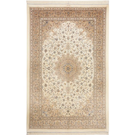Tappeto Ghom seta Persia giallo 158x247
