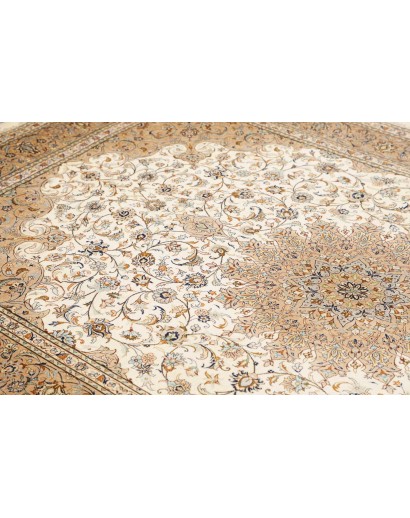 Tappeto Ghom seta Persia giallo 158x247
