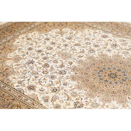 Tappeto Ghom seta Persia giallo 158x247