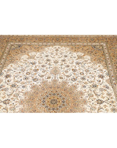 Tappeto Ghom seta Persia giallo 158x247