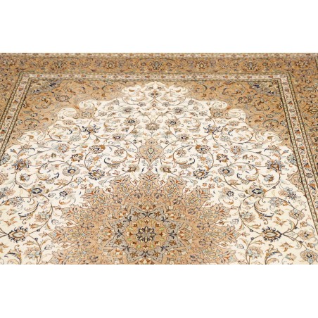 Tappeto Ghom seta Persia giallo 158x247