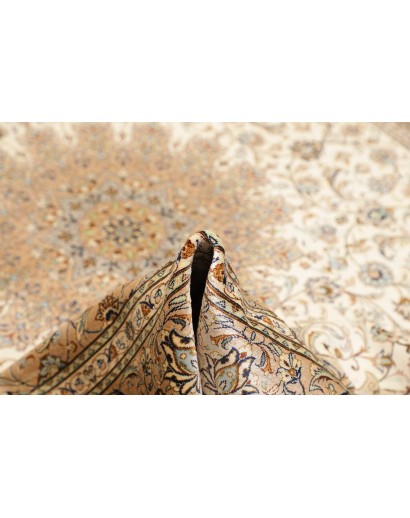 Tappeto Ghom seta Persia giallo 158x247