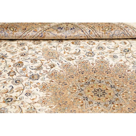 Tappeto Ghom seta Persia giallo 158x247
