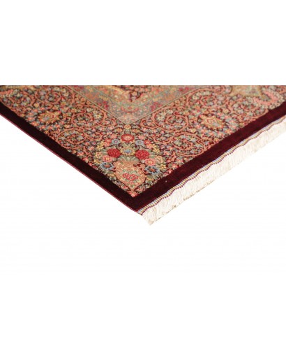 Tappeto Ghom seta Persia marrone arancione 139x200