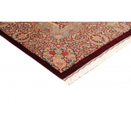 Tappeto Ghom seta Persia marrone arancione 139x200