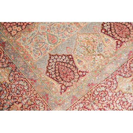 Tappeto Ghom seta Persia marrone arancione 139x200