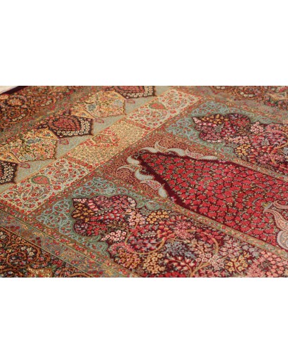 Tappeto Ghom seta Persia marrone arancione 139x200