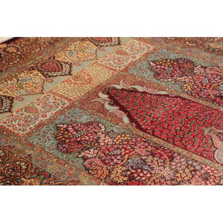 Tappeto Ghom seta Persia marrone arancione 139x200