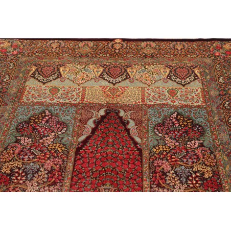 Tappeto Ghom seta Persia marrone arancione 139x200