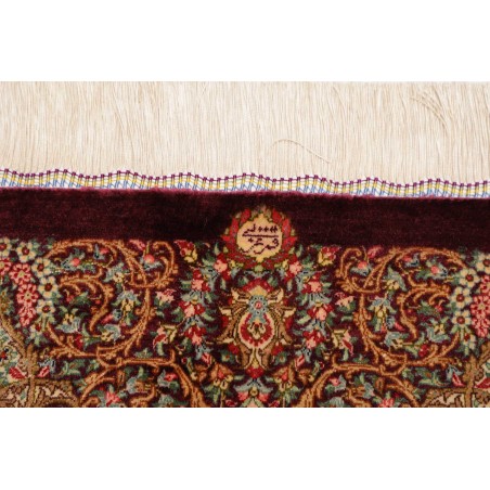 Tappeto Ghom seta Persia marrone arancione 139x200