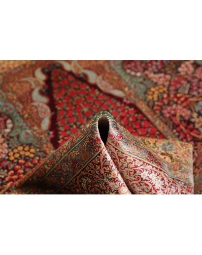 Tappeto Ghom seta Persia marrone arancione 139x200