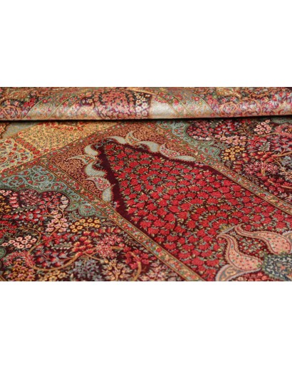 Tappeto Ghom seta Persia marrone arancione 139x200