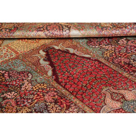 Tappeto Ghom seta Persia marrone arancione 139x200