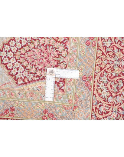 Tappeto Ghom seta Persia marrone arancione 139x200