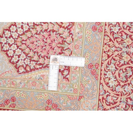 Tappeto Ghom seta Persia marrone arancione 139x200