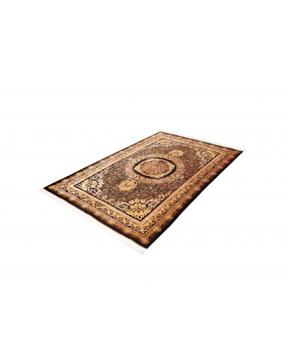 Tappeto Ghom seta Persia marrone bianco 135x200