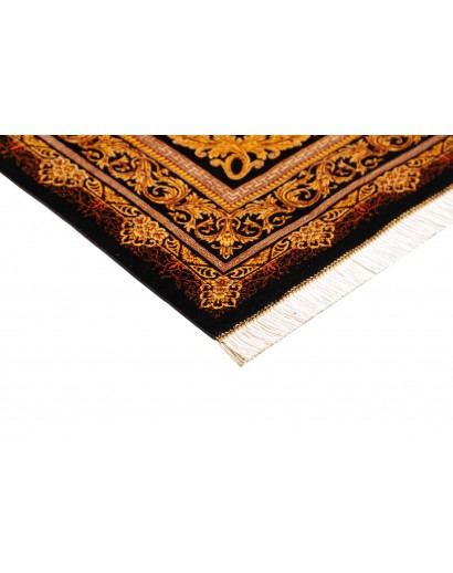 Tappeto Ghom seta Persia marrone bianco 135x200