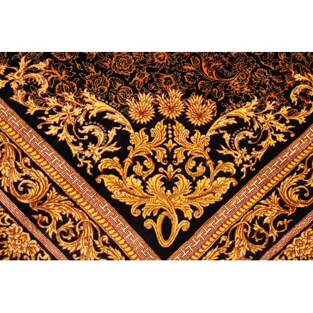 Tappeto Ghom seta Persia marrone bianco 135x200