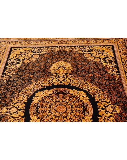 Tappeto Ghom seta Persia marrone bianco 135x200