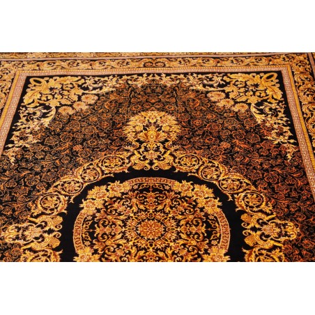 Tappeto Ghom seta Persia marrone bianco 135x200