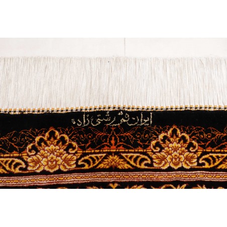 Tappeto Ghom seta Persia marrone bianco 135x200