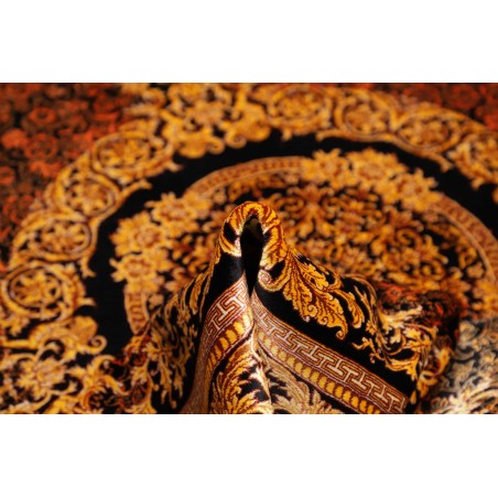 Tappeto Ghom seta Persia marrone bianco 135x200