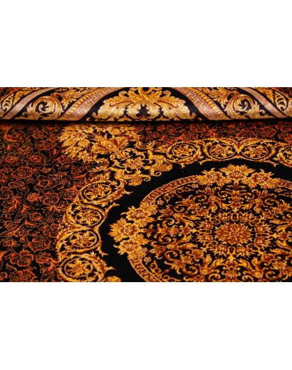 Tappeto Ghom seta Persia marrone bianco 135x200