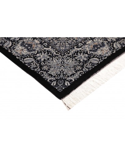Tappeto Ghom seta Persia grigio bianco 138x195