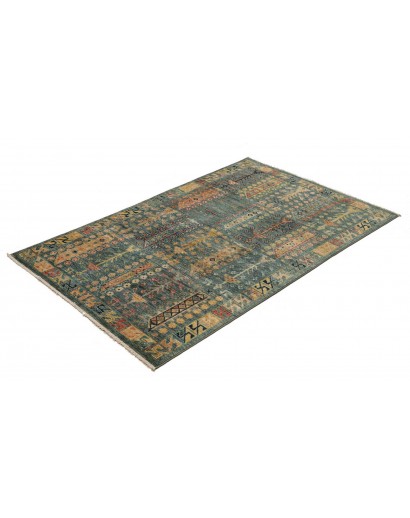 Tappeto Tribal Pakistan azzurro marrone 100x154