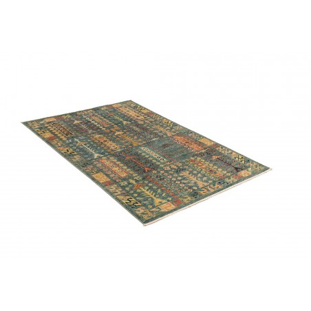 Tappeto Tribal Pakistan azzurro marrone 100x154
