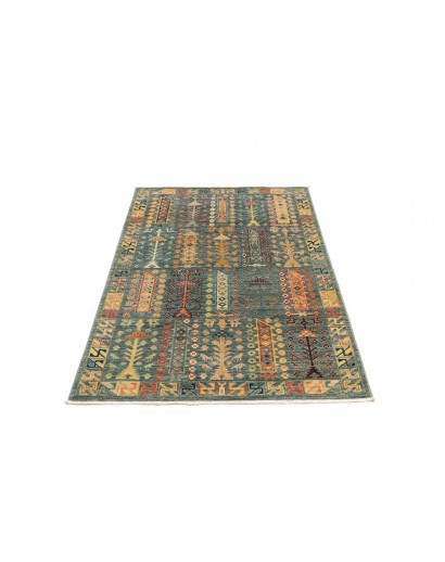 Tappeto Tribal Pakistan azzurro marrone 100x154