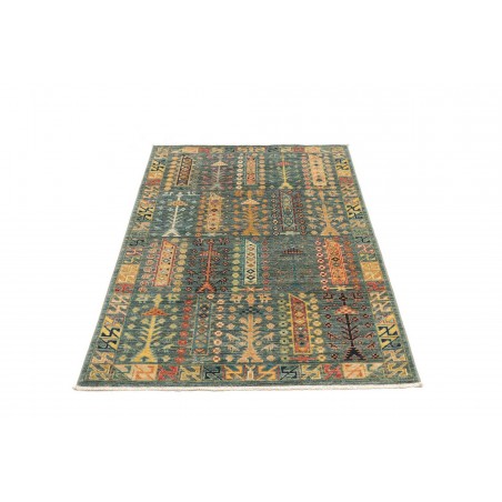 Tappeto Tribal Pakistan azzurro marrone 100x154