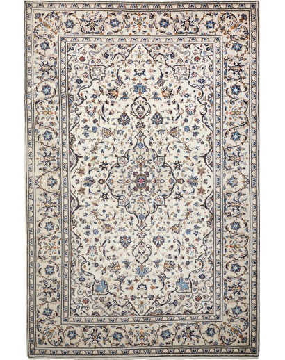Tappeto Kashan Persia bianco grigio 197x302